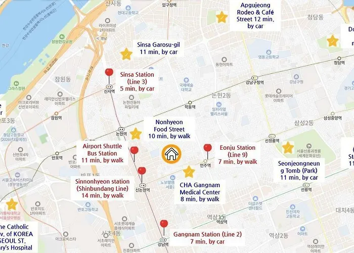 In The Heart Of Gangnam, 언주역, 신논현역, 성수, Coex,이태원 Apartment